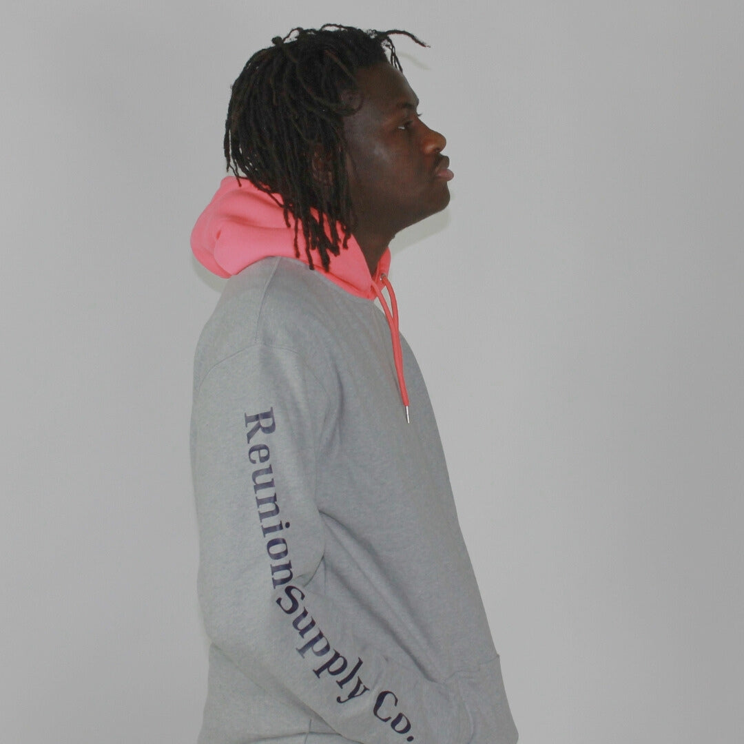 Neighbourhood Hoody - Grey/Coral